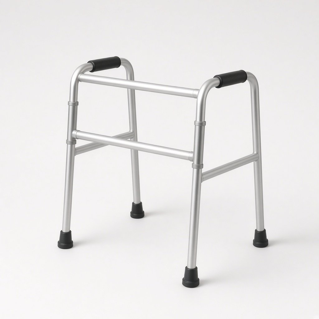 Zimmer frame with rubber tips on all four legs